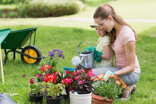 Reviewing a landscaping complaint with notes and project details