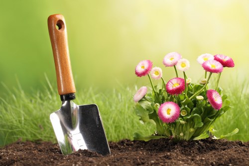 Professional garden landscaping services in Boundsgreen with patio and planting
